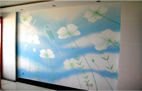 玉屏画墙绘怎么画好白云的蓬松感？