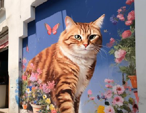 玉屏自己绘制有个性的手绘墙