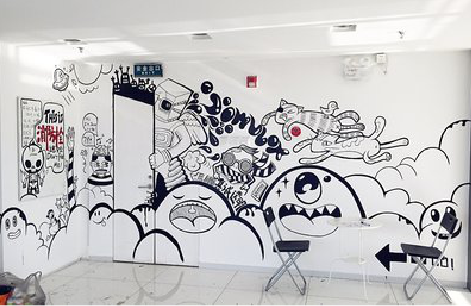 玉屏手绘墙并非传统涂鸦。